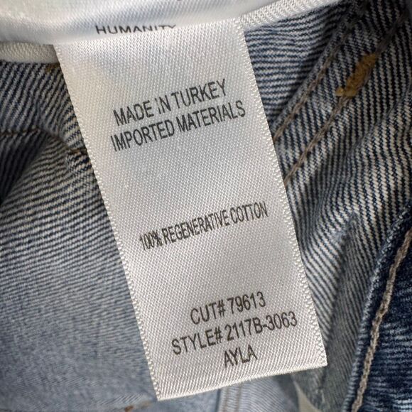 NWT Citizens of Humanity Ayla Raw Hem Crop Jeans Womens 27 Telegraph Blue Wide - Picture 12 of 16